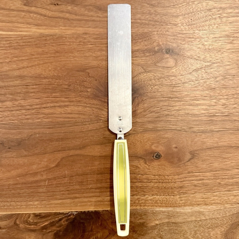VTG 60s 1960s Ekco MCM Chromium Plate Icing Spatula Avocado Green Handle USA 13"